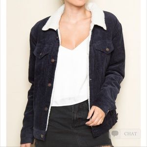brandy melville ELISHA FUR CORDUROY JACKET